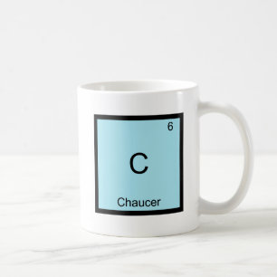 Taza De Café C - Chaucer Divertida Camiseta Símbolo Elemento Qu