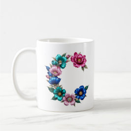 Taza De Café C Coffee Mug - Diseño floral para regalo