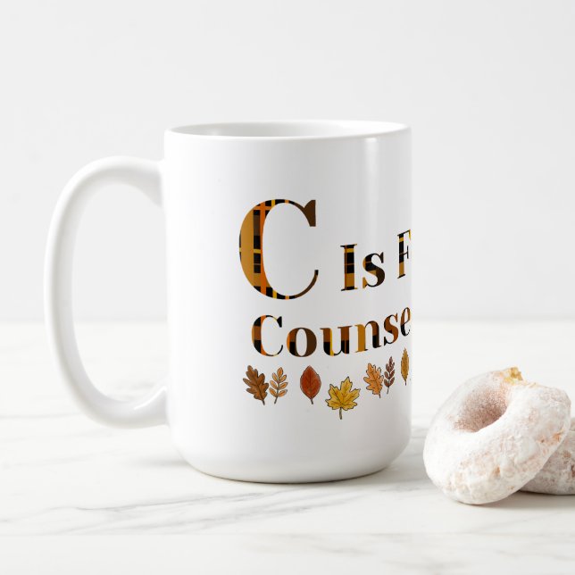 Taza De Café C es para Consejero Escolar (Con donut)