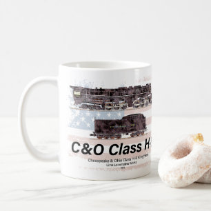Taza De Café C&O Clase H-8 Locomotora Allegheny - bandera ameri
