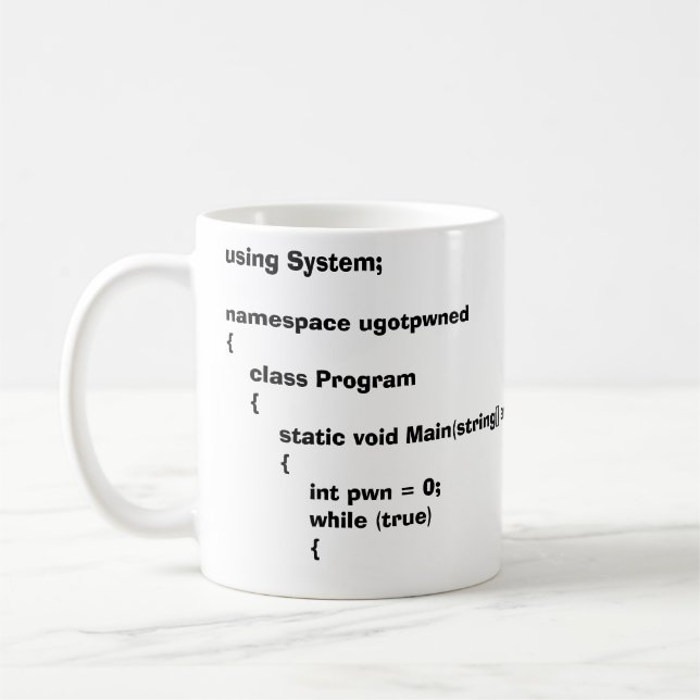 Taza De Café C# u consiguió pwned (Izquierda)