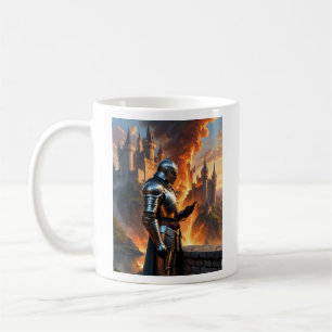 Taza De Café Caballero Medieval Funny Castle Fire Fantasy Art T
