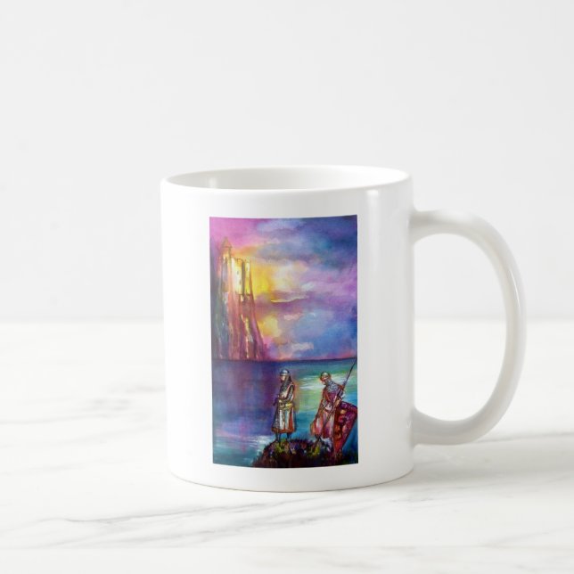 Taza De Café Caballeros medievales de PENDRAGON, Lago Sunset, F (Derecha)