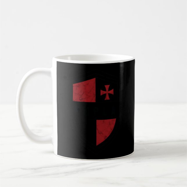 Taza De Café Caballeros Templarios Cruz Y Escudo Cruzado Mediev (Izquierda)