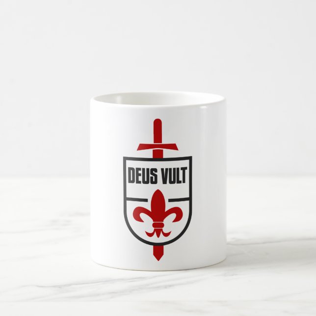 Taza De Café Caballeros Templarios Medieval DEUS VULT Crusader (Centro)