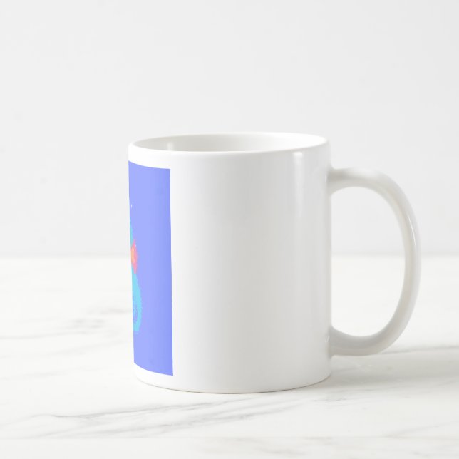 Taza De Café Caballito de mar de dibujos animados azul (Derecha)