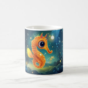 Taza De Café Caballito de mar, pequeño pez marino, familia Syng