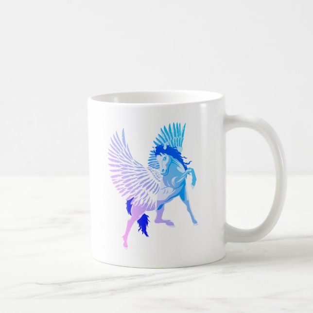 Taza De Café Caballo alado de la mitología griega Pegasus (Derecha)