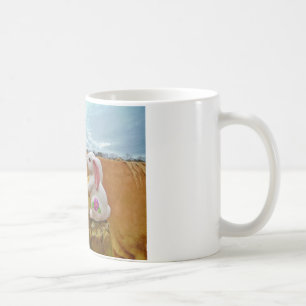 Taza De Café Caballo amarillo, conejo de primavera