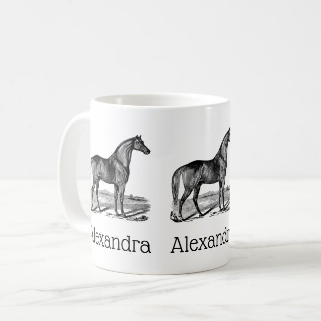 Taza De Café Caballo Antiguo de Pie (Anverso izquierdo)