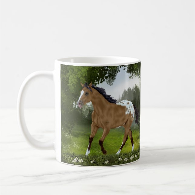 Taza De Café Caballo Appaloosa de la piel de la hebilla (Izquierda)