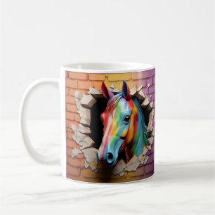 Taza De Café Caballo arco iris se está rompiendo