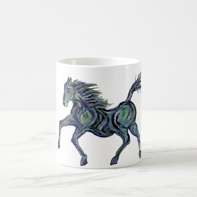 Taza De Café Caballo azul pintado (Centro)