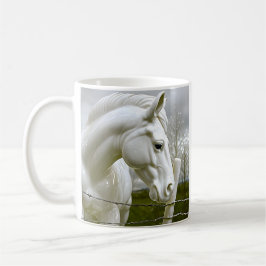 Taza De Café Caballo Blanco Elegante