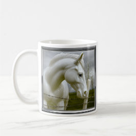 Taza De Café Caballo blanco elegante