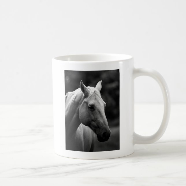Taza De Café Caballo blanco negro (Derecha)