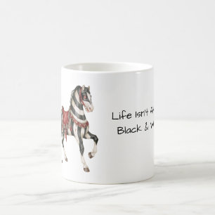 Taza De Café Caballo Blanco Rojo Negro