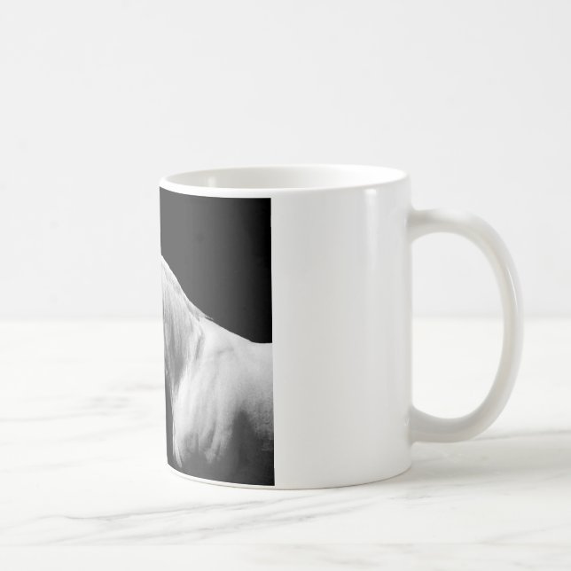 Taza De Café Caballo blanco y negro (Derecha)