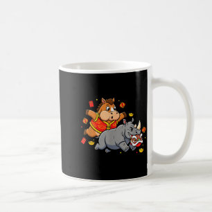 Taza De Café Caballo Chino Rinoceronte Divertido Niños Hombres 