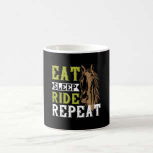 Taza De Café Caballo - Comer el viaje de sueño de repetición