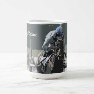 Taza De Café Caballo Con Jockey En Café Azul Mug