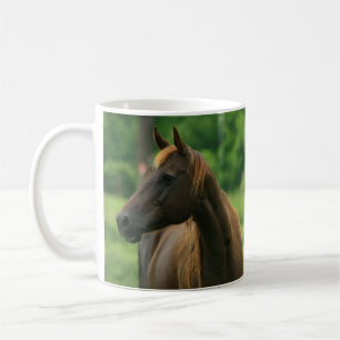 Taza De Café Caballo con pasto verde peluca personalizada