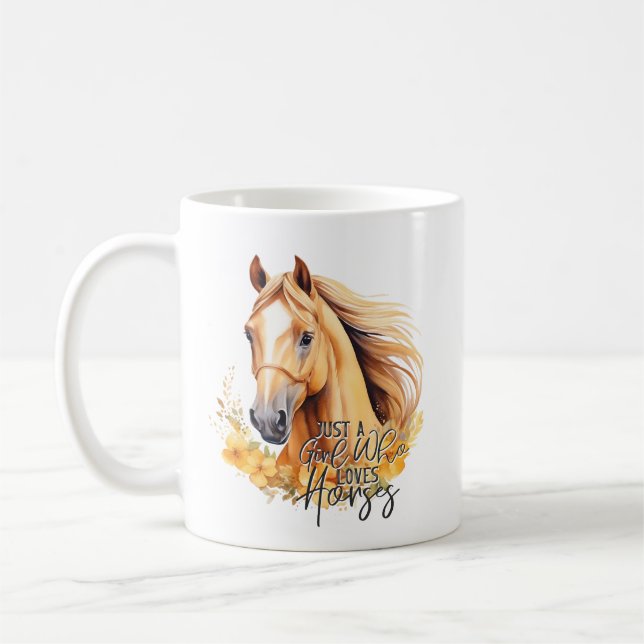 Taza De Café Caballo de acuarela cúrcuta (Izquierda)