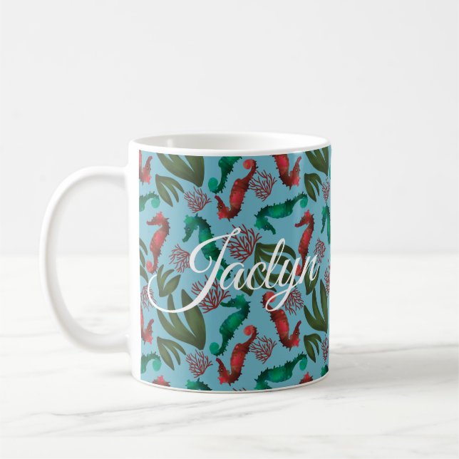Taza De Café Caballo de agua nautical personalizado (Izquierda)