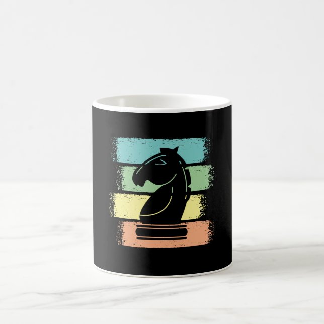 Taza De Café Caballo de Ajedrez Retro (Centro)