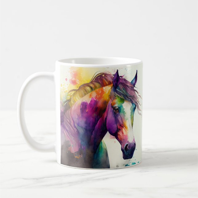 Taza De Café Caballo de arco iris acuático (Izquierda)