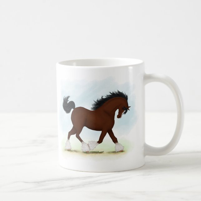 Taza De Café Caballo de Bay Clydesdale (Derecha)
