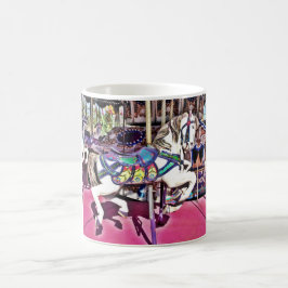 Taza De Café Caballo de carrusel colorido en regalos de fotos d