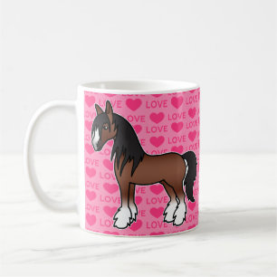 Taza De Café Caballo De Dibujos Animados Marrón Gypsy Vanner Sh