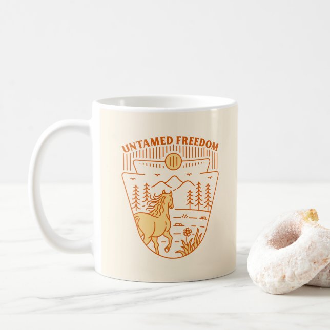 Taza De Café Caballo de libertad indómito (Con donut)