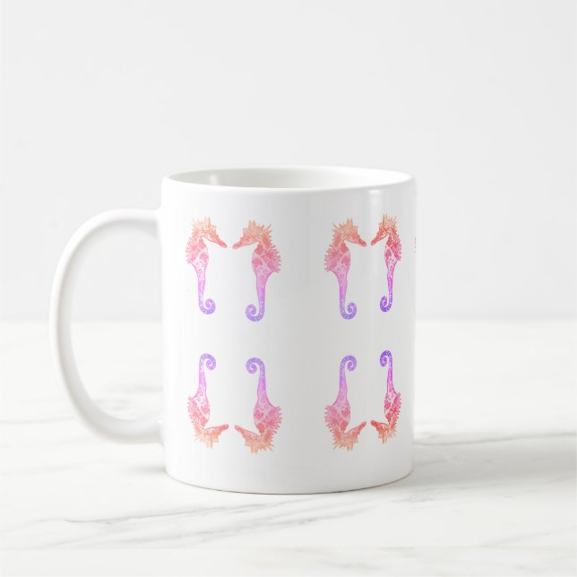 Taza De Café Caballo de mar de ensueño rosa Mug (Izquierda)