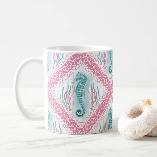 Taza De Café Caballo de mar preppy (Con donut)