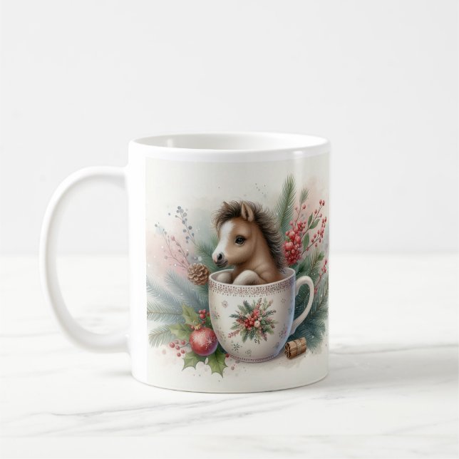 Taza De Café Caballo de Navidad  (Izquierda)