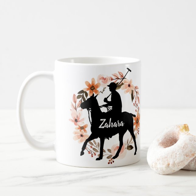 Taza De Café Caballo de nombre personalizado (Con donut)