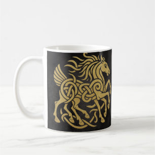 Taza De Café Caballo de Ocho Patas Sleipnir Diseño Mitología Nó