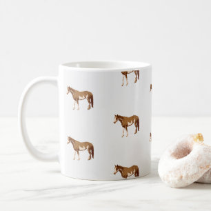Taza De Café Caballo de Pintura Americano Acuarela Ecuestre