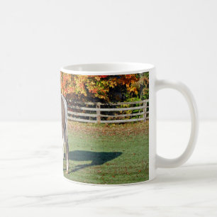 Taza De Café caballo de pintura de otoño en pastos