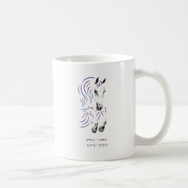 Taza De Café Caballo de Salto Elegante (Derecha)