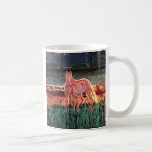 Taza De Café Caballo de sueño espiritual, pintado