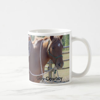 Taza De Café Caballo del caballo del caballo, vaquero gay