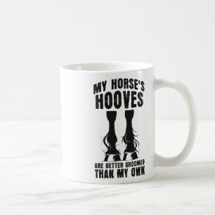 Taza De Café Caballo divertido de cuidado de peluquería que dic