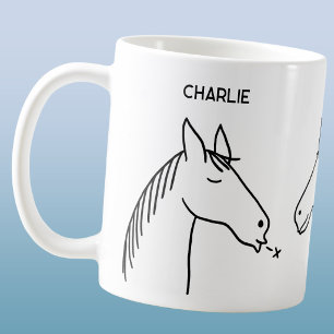 Taza De Café Caballo Divertido Personalizado