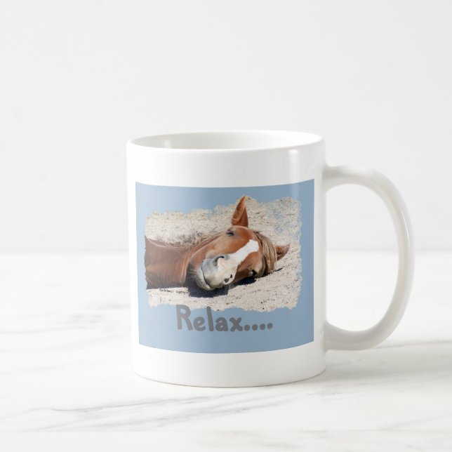 Taza De Café Caballo divertido: Relájese (Derecha)