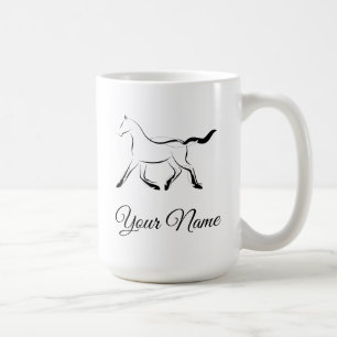 Taza De Café Caballo elegante de color negro