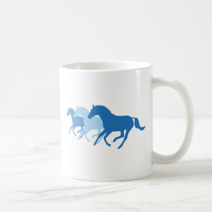 Taza De Café Caballo en marcha (azul)