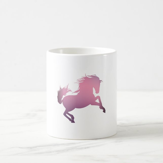 Taza De Café Caballo galopando rosa (Centro)